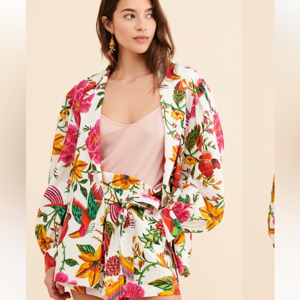 Farm Rio toucan’s garden blazer NWT